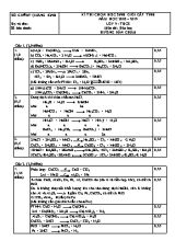 Đáp án đề thi chọn học sinh giỏi cấp tỉnh môn Hóa học Lớp 9 THCS - Năm học 2018-2019 - Sở giáo dục và đào tạo Quảng Bình